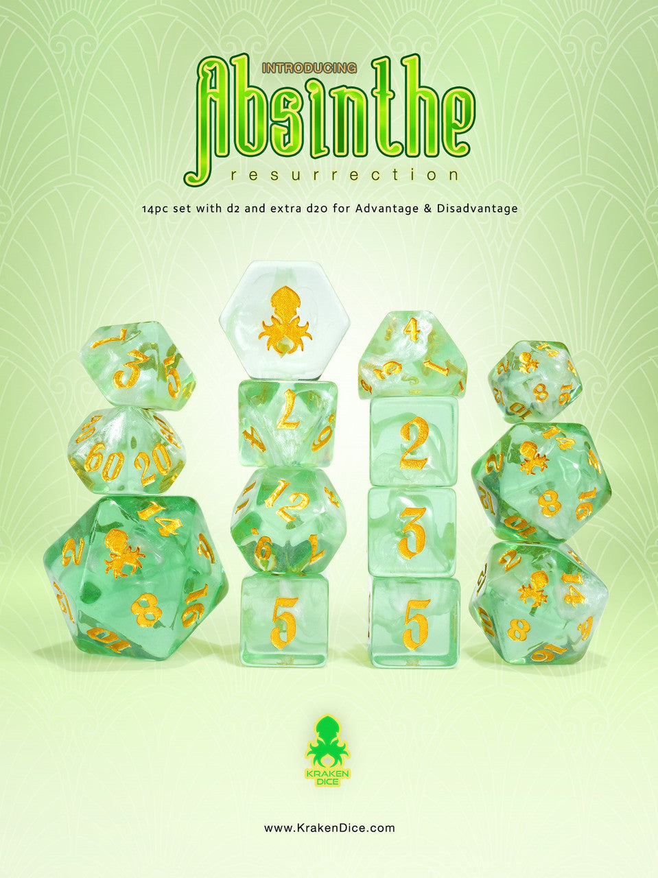 Absinthe: Resurrection 14pc TTRPG Dice Set