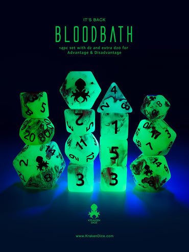 Bloodbath 14pc Glow in the Dark Kraken Logo with RED Ink