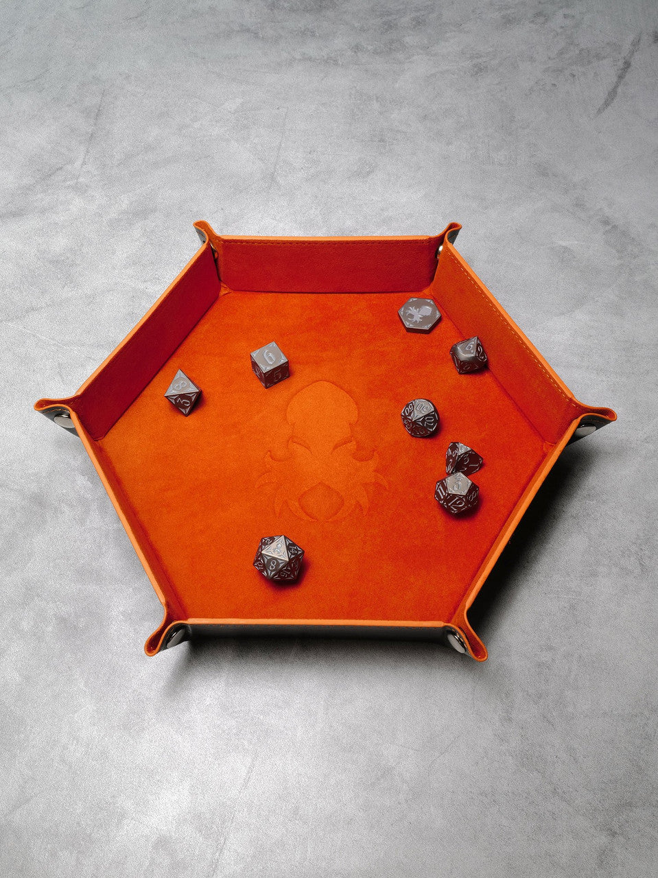 Collapsible Kraken Dice Tray Black and Orange