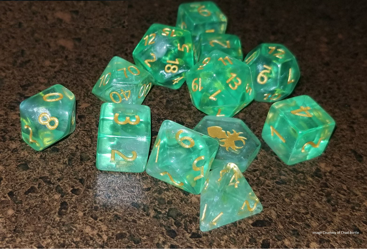 Absinthe 14pc DnD Dice Set With Kraken Logo