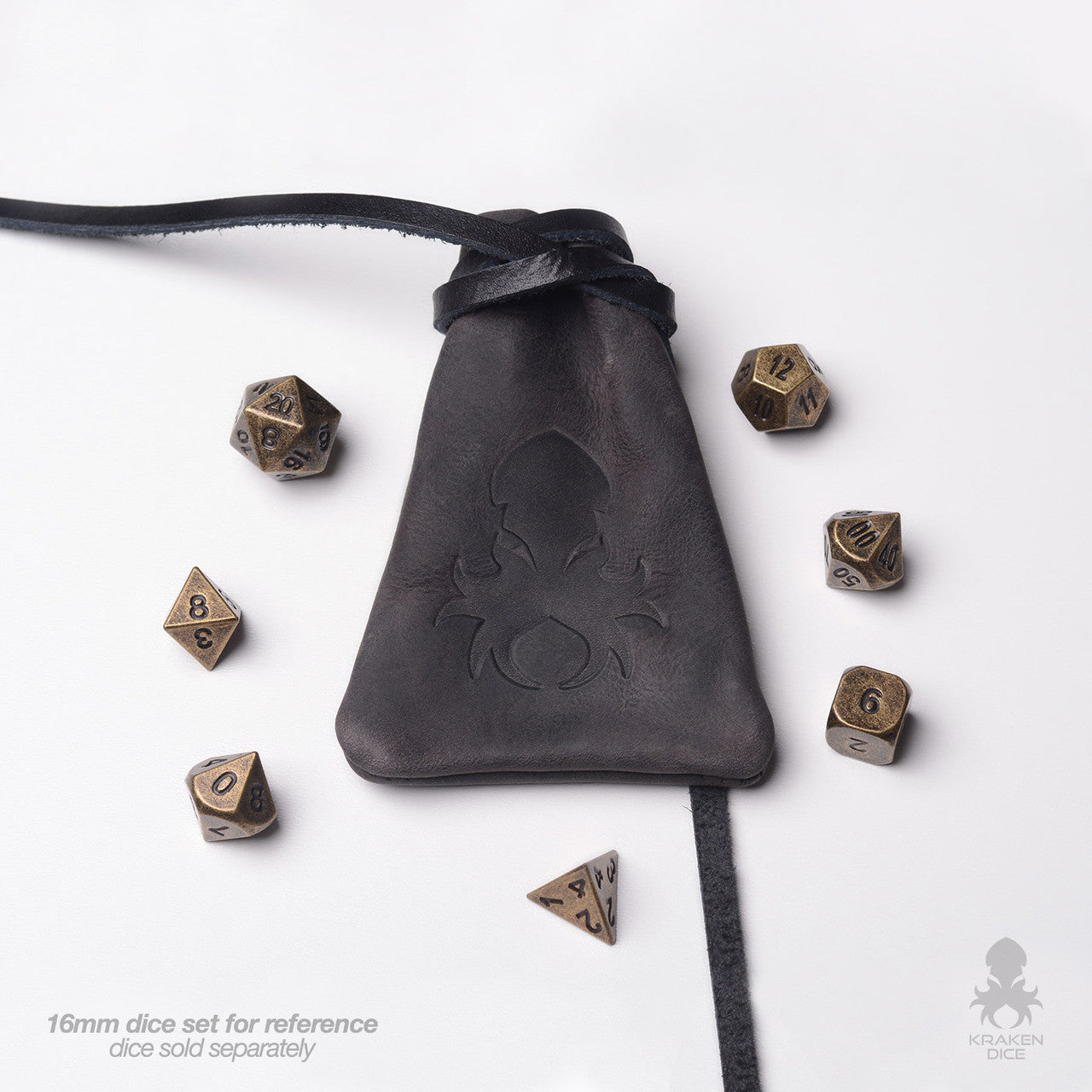 Small Old World Leather Dice Bag