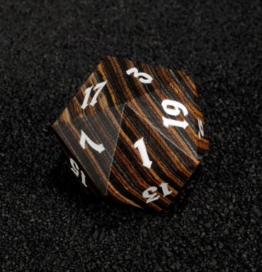 Dark Colored 30mm Wooden D20