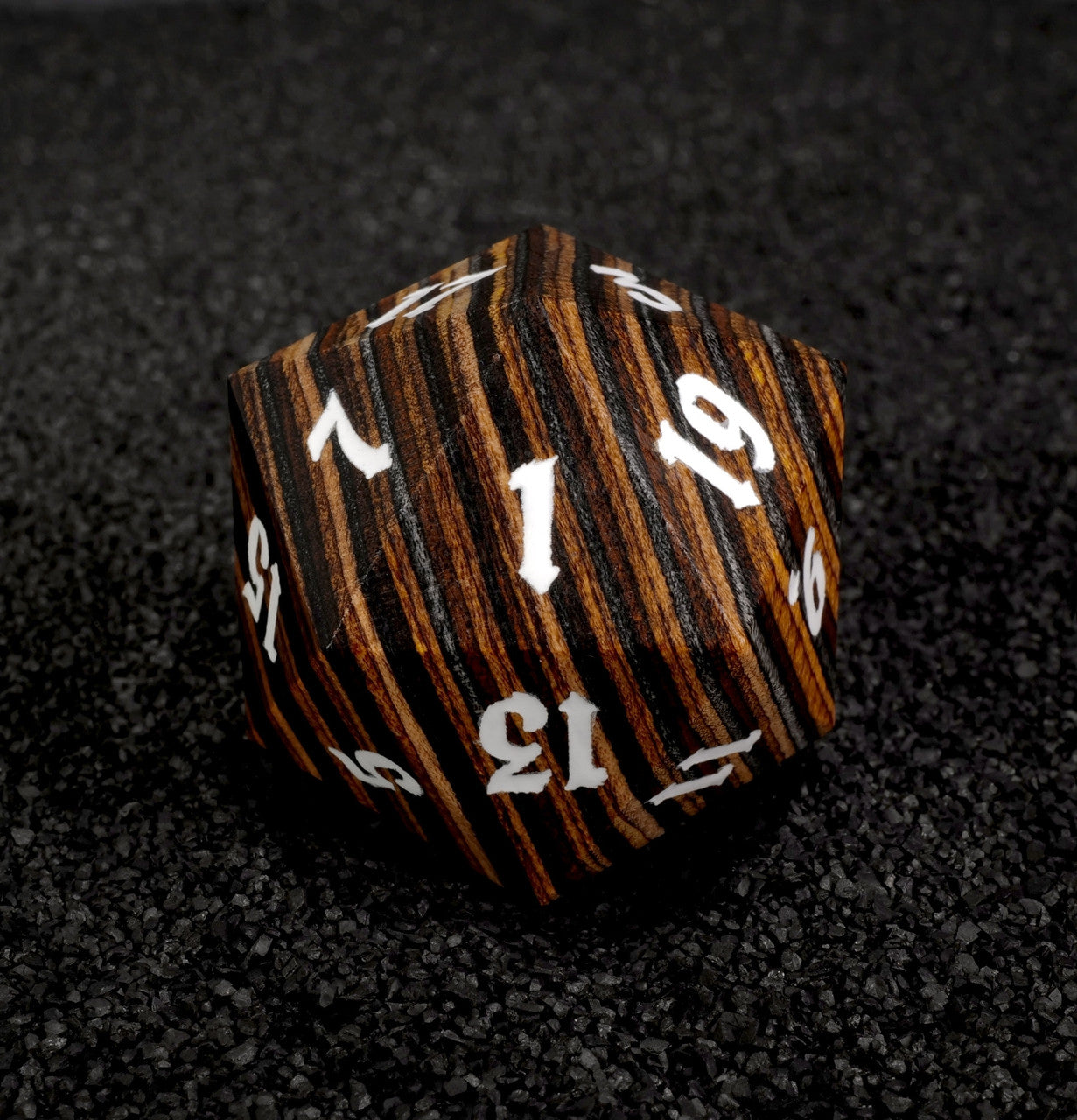 Dark Colored 30mm Wooden D20