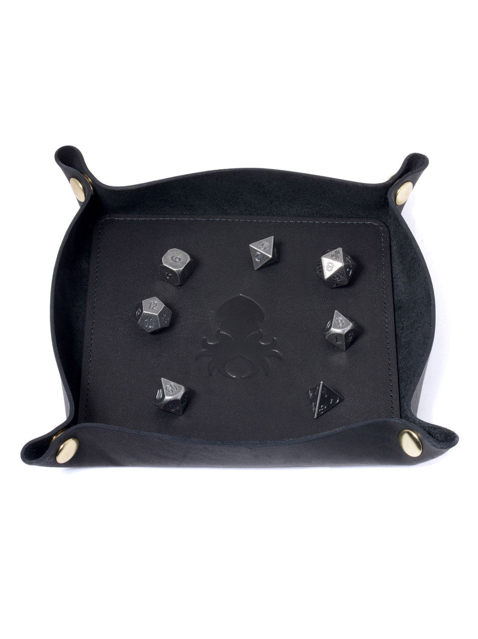 Leather Dice Tray In Black