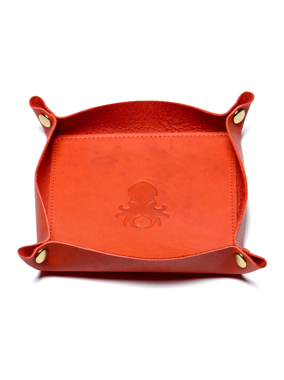 Leather Dice Tray In Blood Orange – Kraken Dice