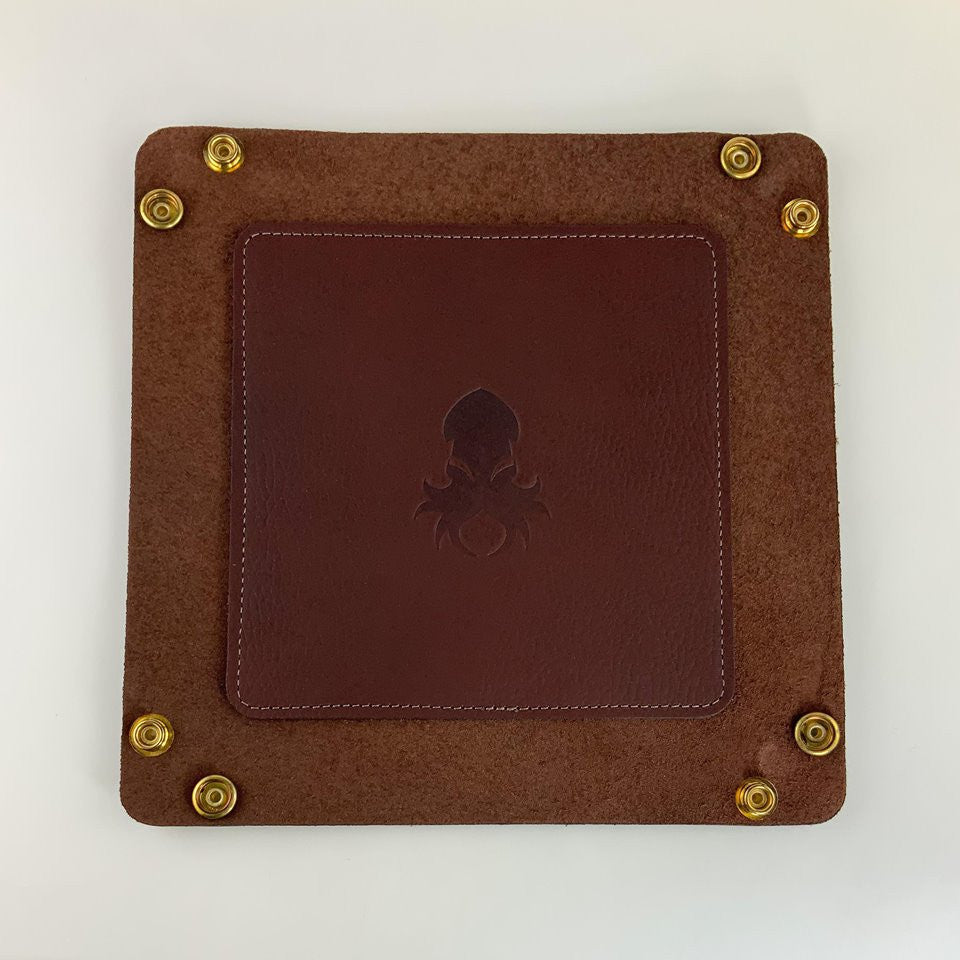 Leather Dice Tray In Oxblood