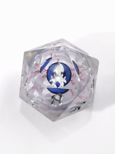 Gazing Eye: Blue Iris Single D20 With Silver Ink