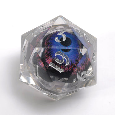 Goblin Eye: Purple Iris Single D20 w/ Silver Ink