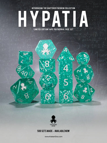 Hypatia: Shattered Theorem 14pc Limited Edition Polyhedral Dice Set