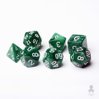 Green Pearl Inked in White 7pc Dice Set