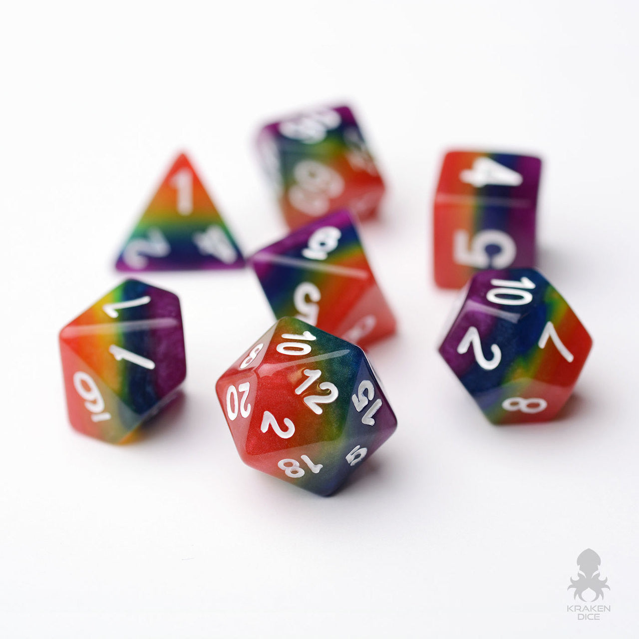 Lucky Charms Rainbow 7pc Dice Set