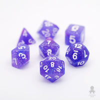 Purple Cosmos Glitter Polyhedral 7pc Dice Set
