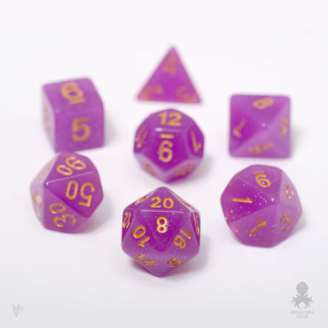 Grape Slush Glitter 7pc Dice Set