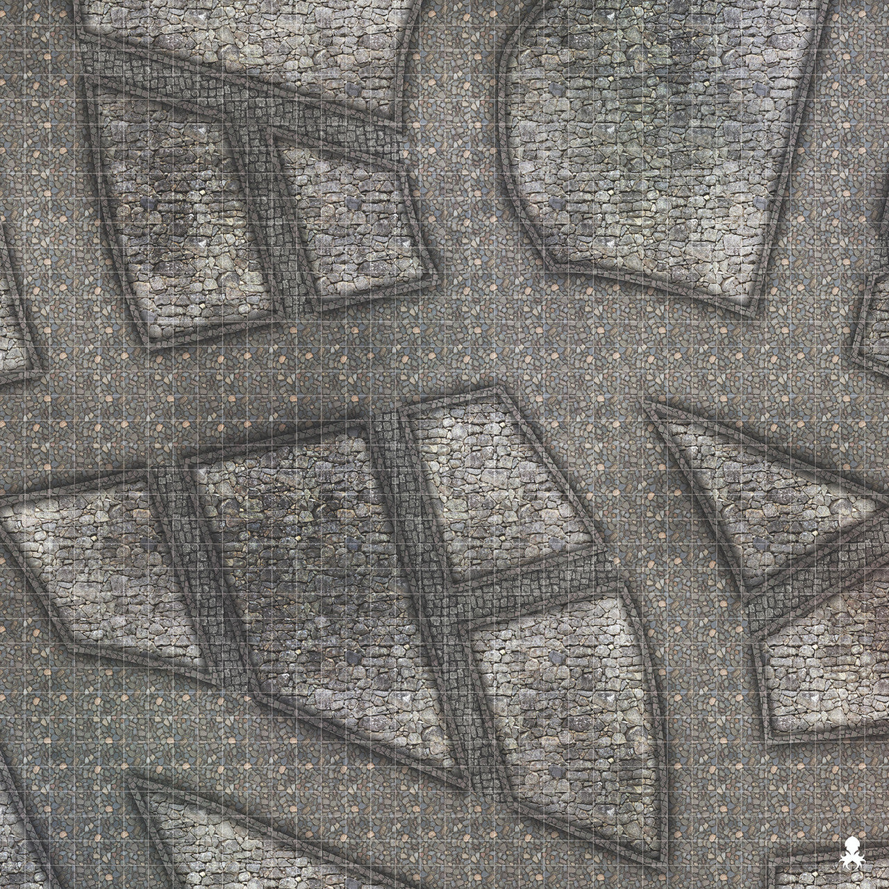 Kraken Dice RPG Encounter Map Quick Mat- Cobblestone Roads 36"x36"