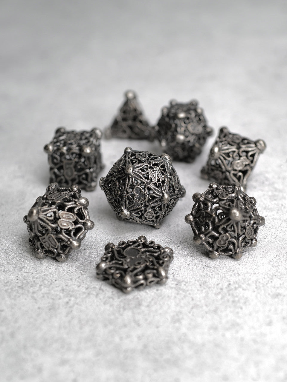 Kraken's Cabal Steel 8 piece Metal Dice Set