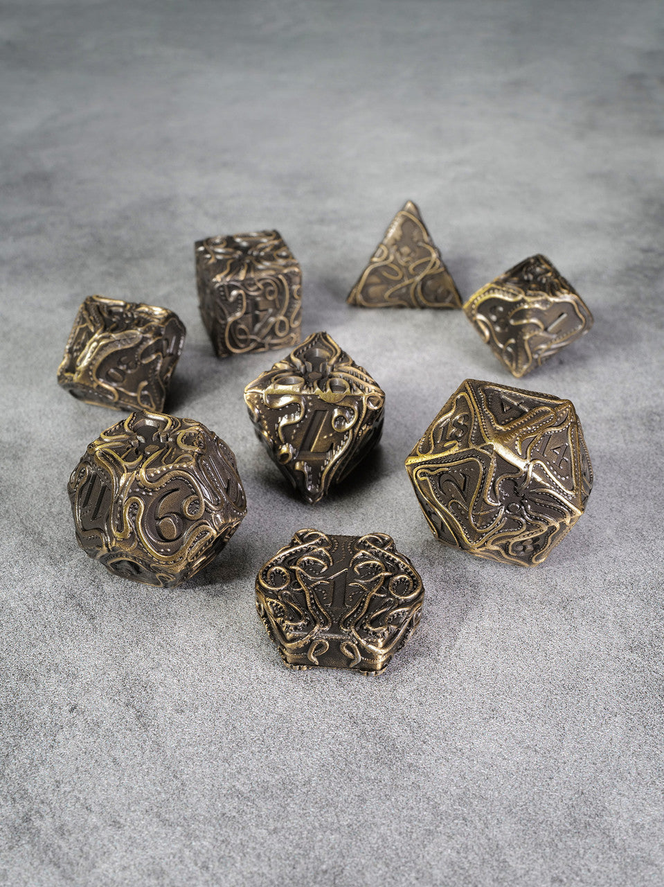 Kraken's Reach: Brass Golems Reach 8pc TTRPG Dice Set