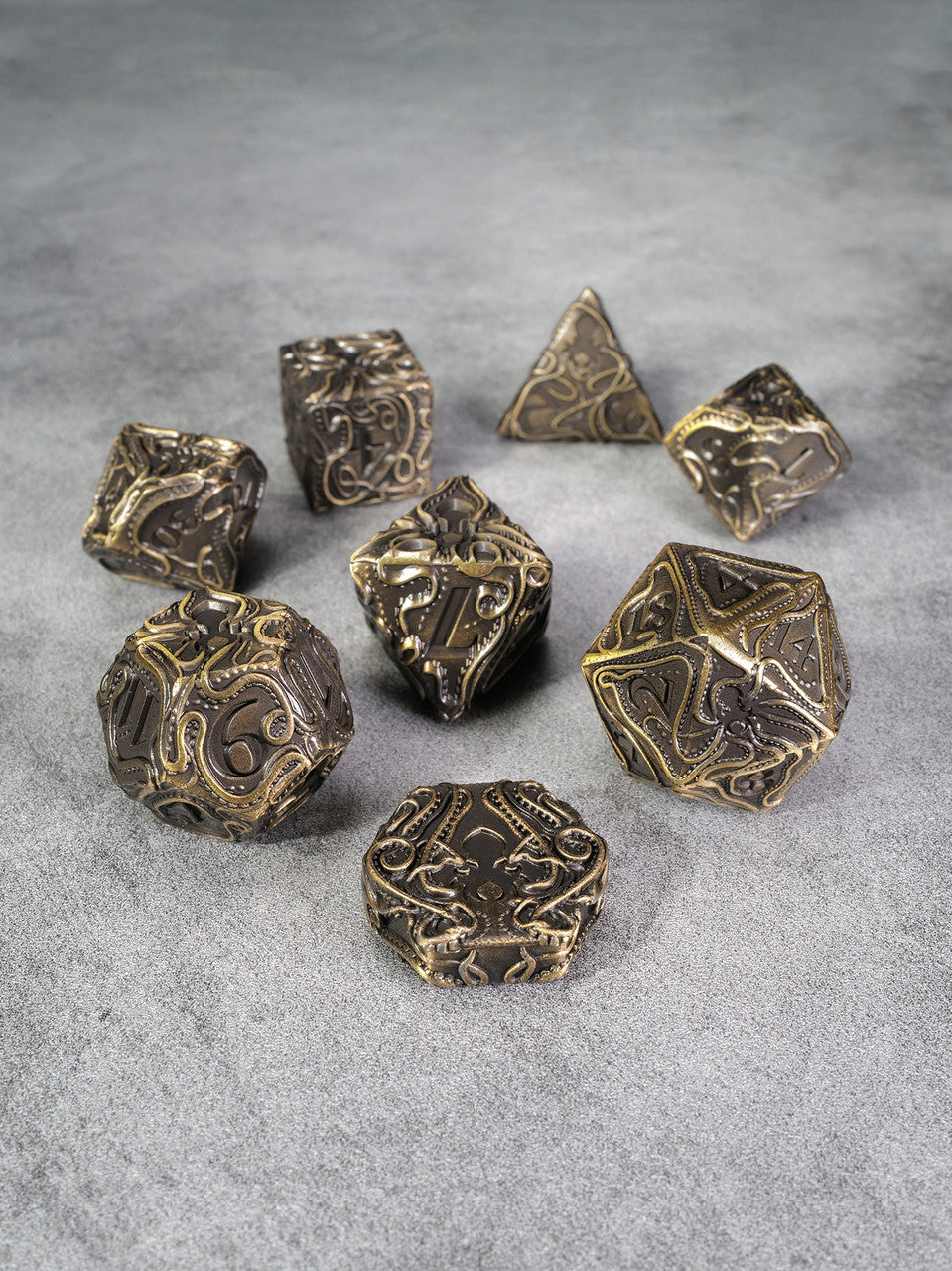 Kraken's Reach: Brass Golems Reach 8pc TTRPG Dice Set