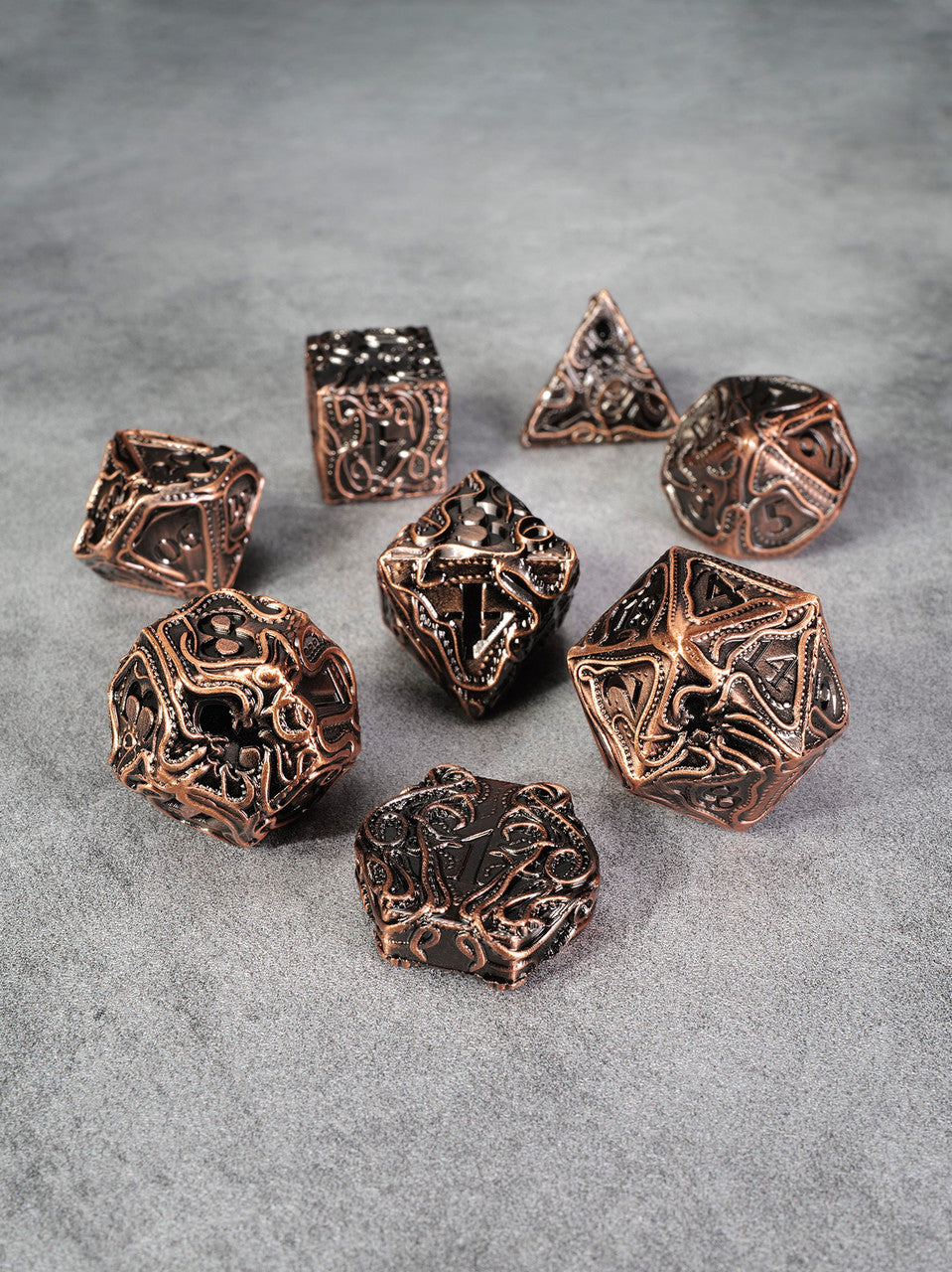 Kraken's Reach: Copper Golems Reach 8pc TTRPG Dice Set