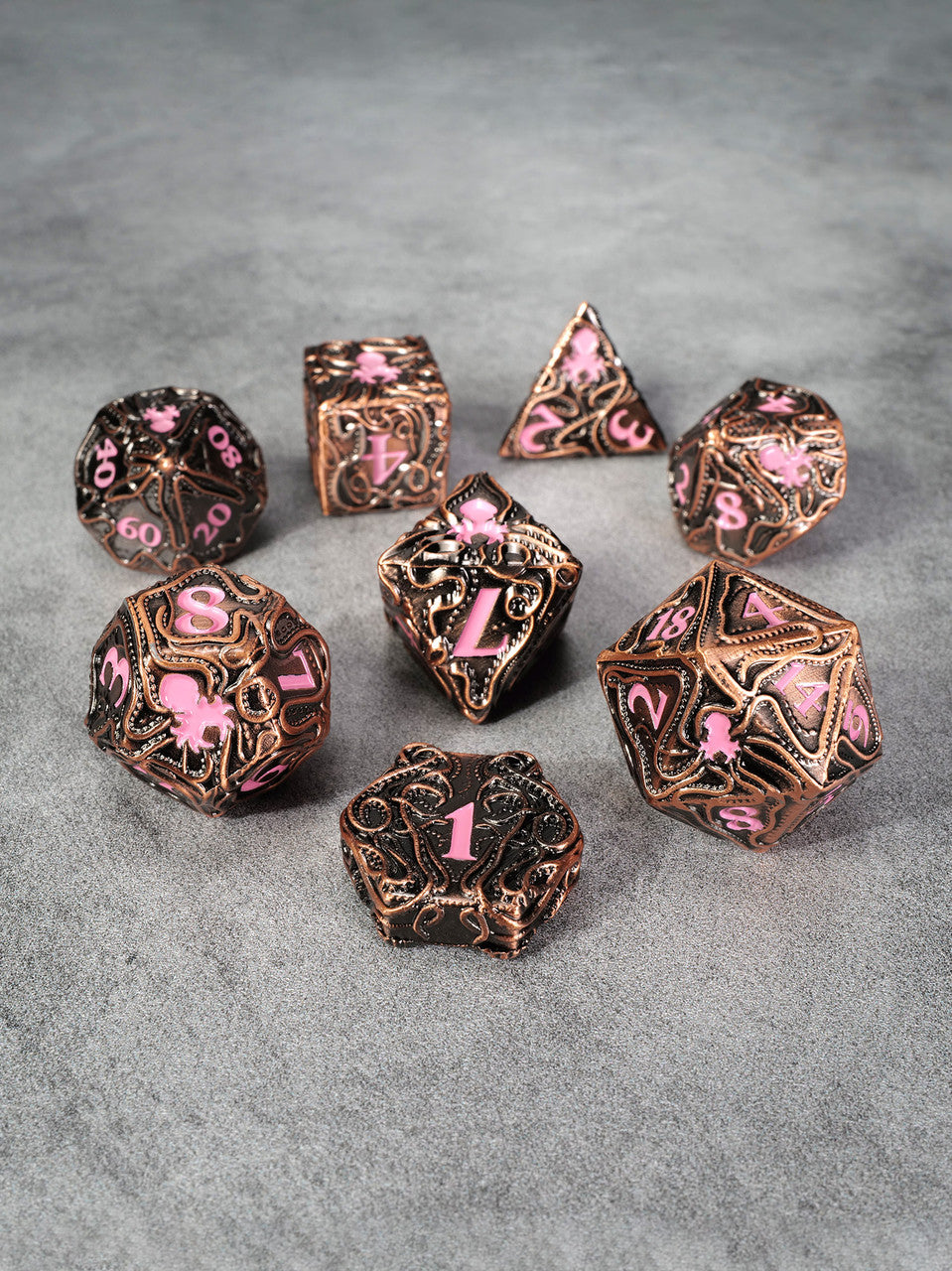 Kraken's Reach: Rose Golems Reach 8pc TTRPG Dice Set