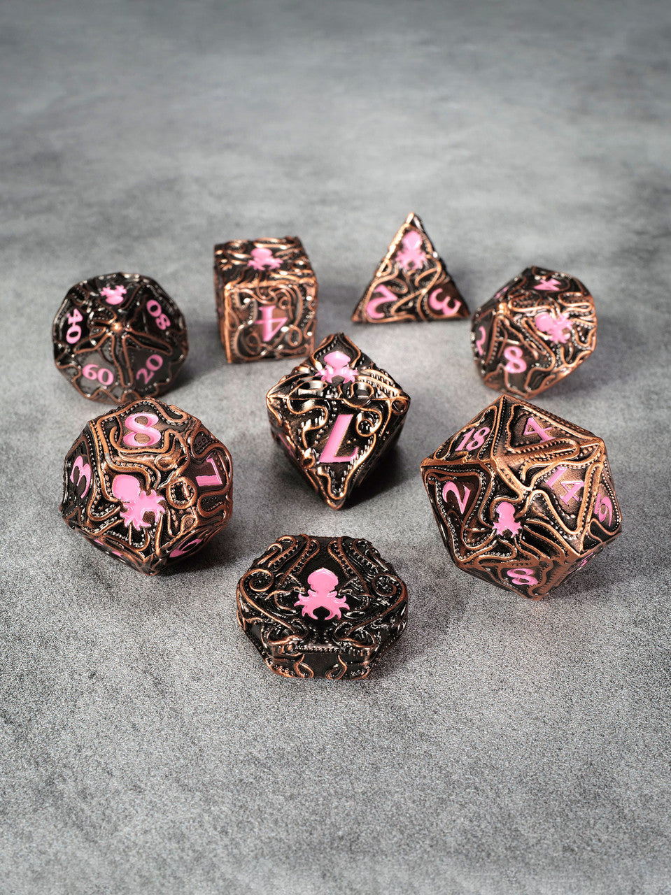 Kraken's Reach: Rose Golems Reach 8pc TTRPG Dice Set