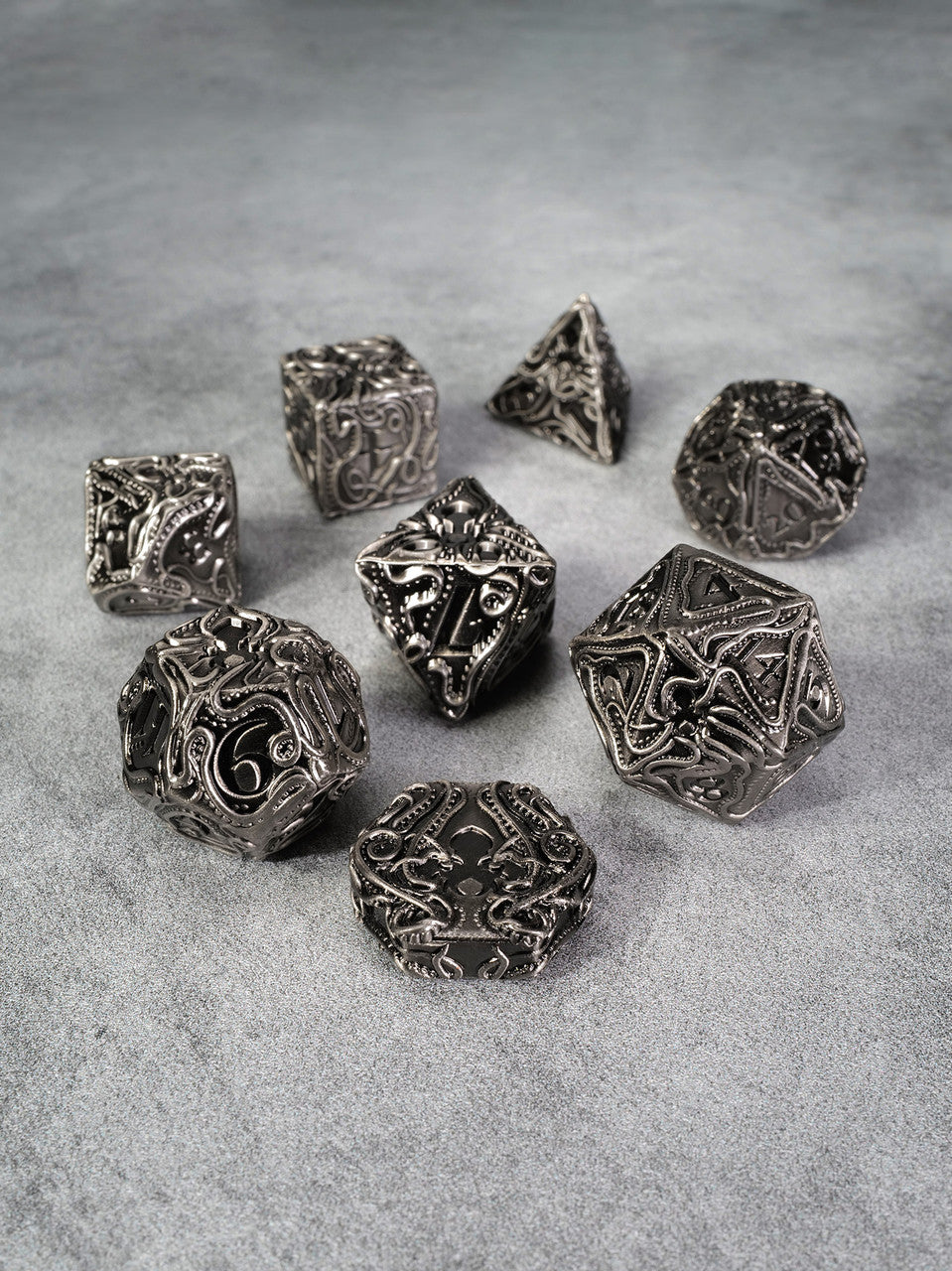 Kraken's Reach: Steel Golems Reach 8pc TTRPG Dice Set