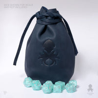 Freestanding Large Dice Bag In Blue Leather