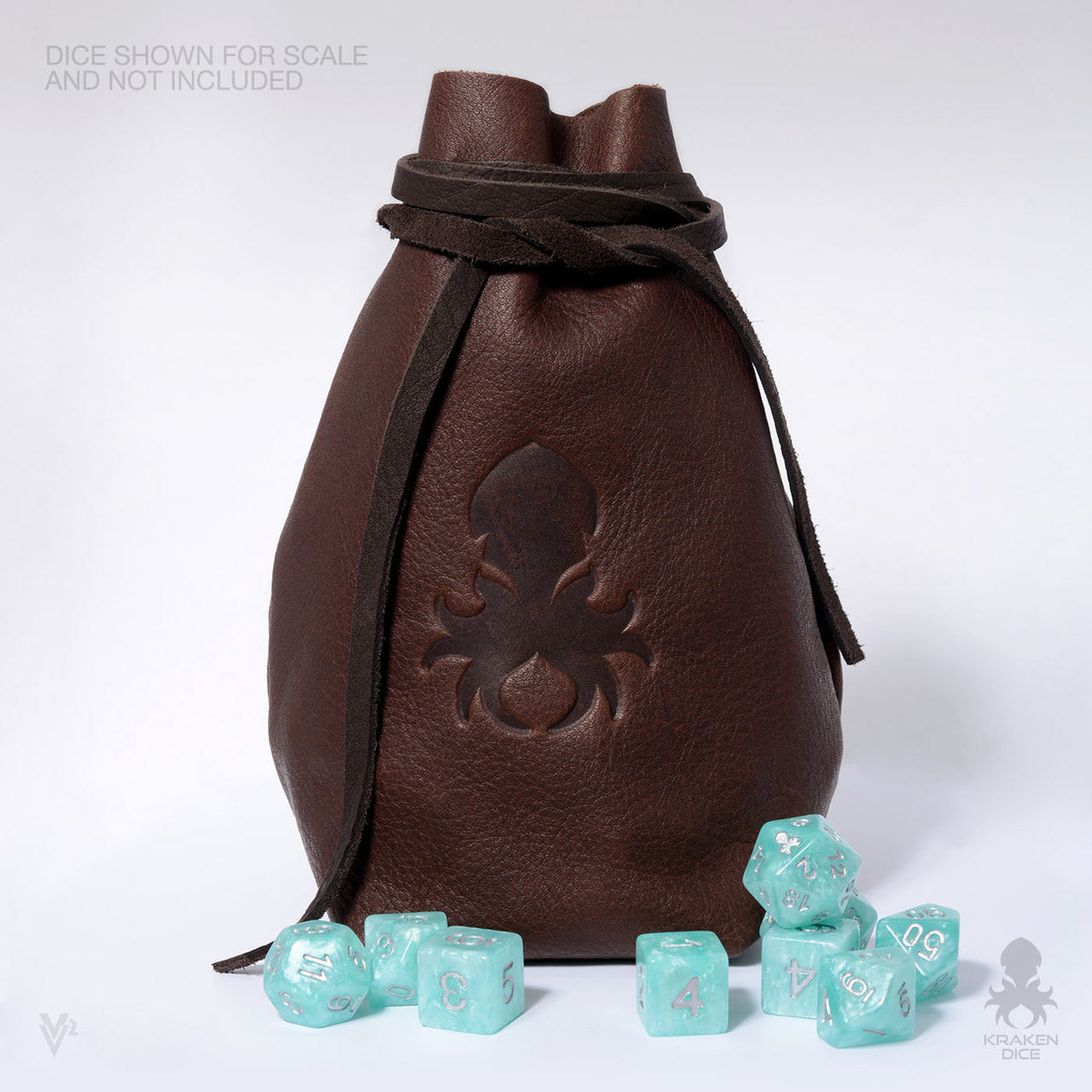 Freestanding Large Dice Bag In Brown Leather