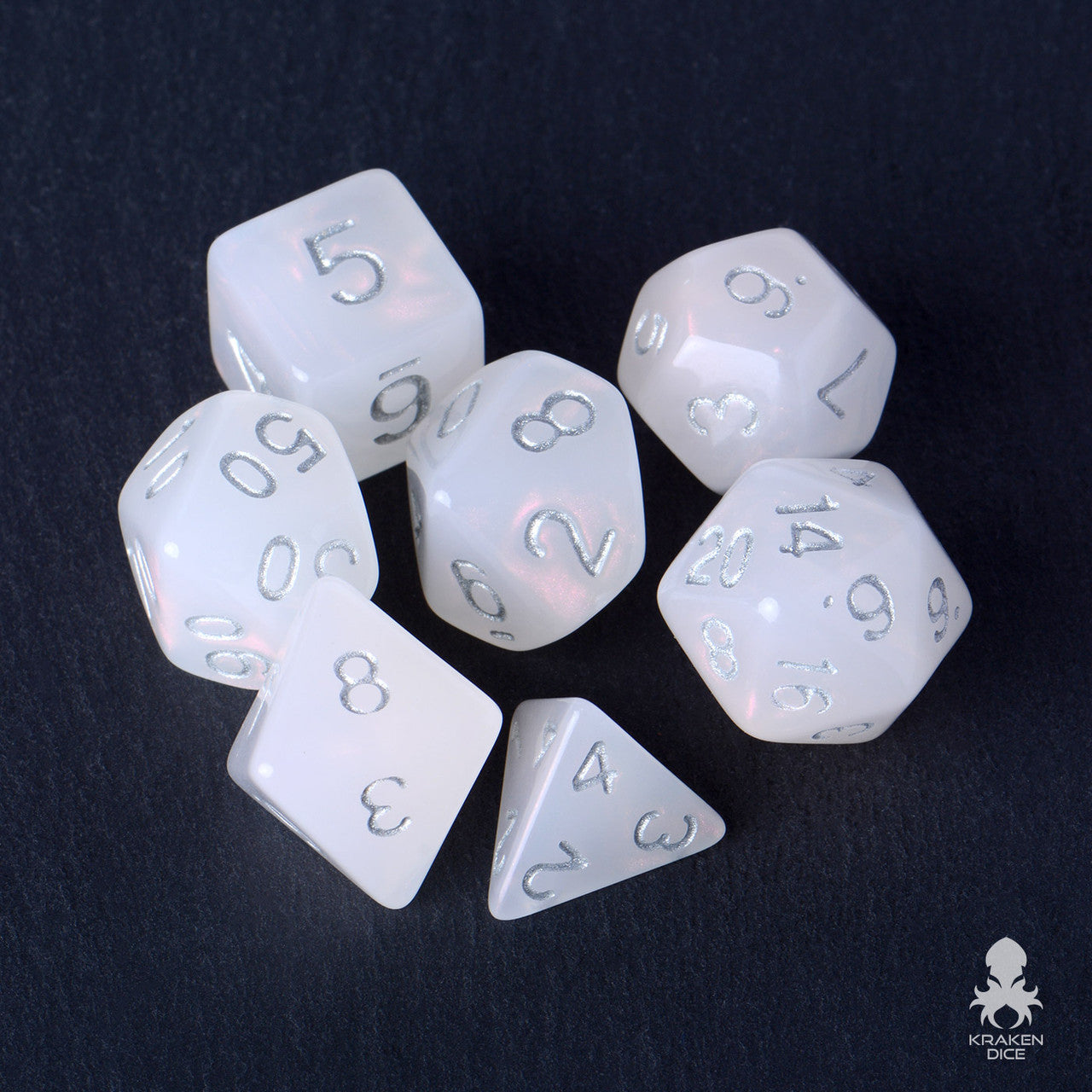 Lunar Pink Boreal 7pc Polyhedral Dice Set