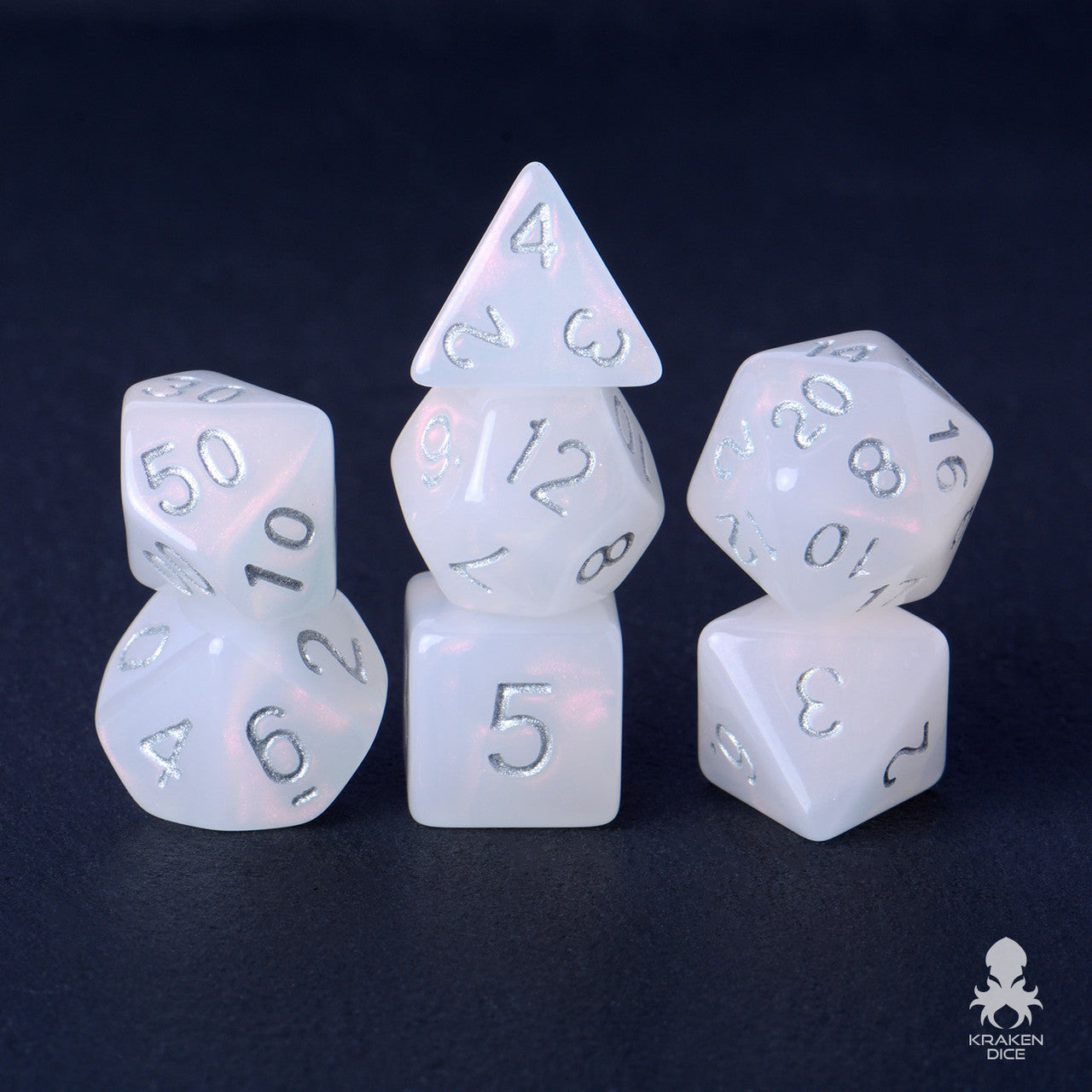 Lunar Pink Boreal 7pc Polyhedral Dice Set