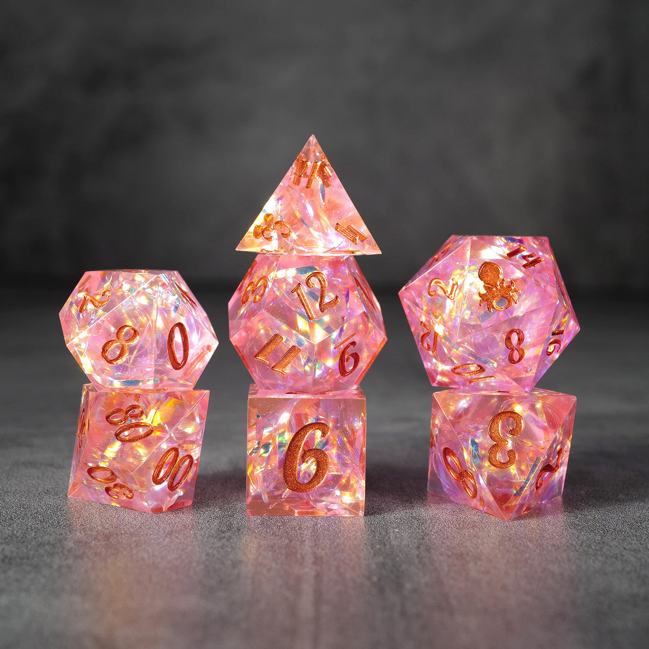 Kraken Lux Production Sample #2 7pc Sharp Edge Dice Set