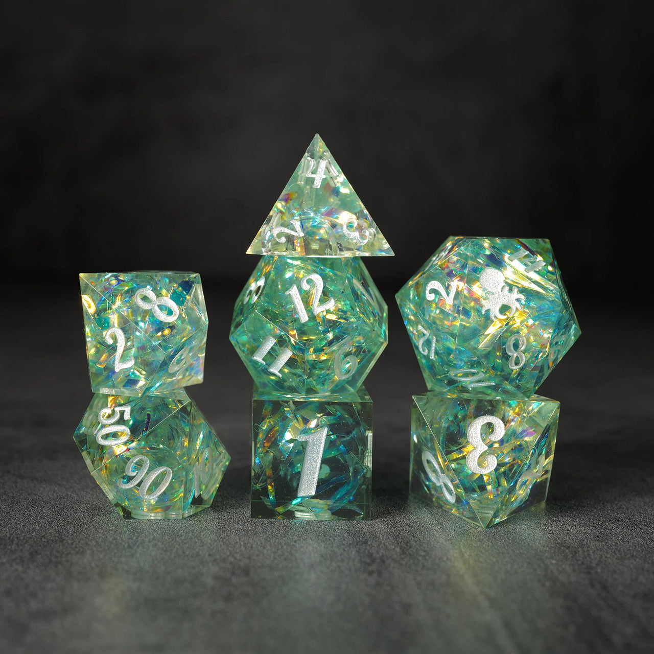 Kraken Lux Production Sample #3 7pc Sharp Edge Dice Set