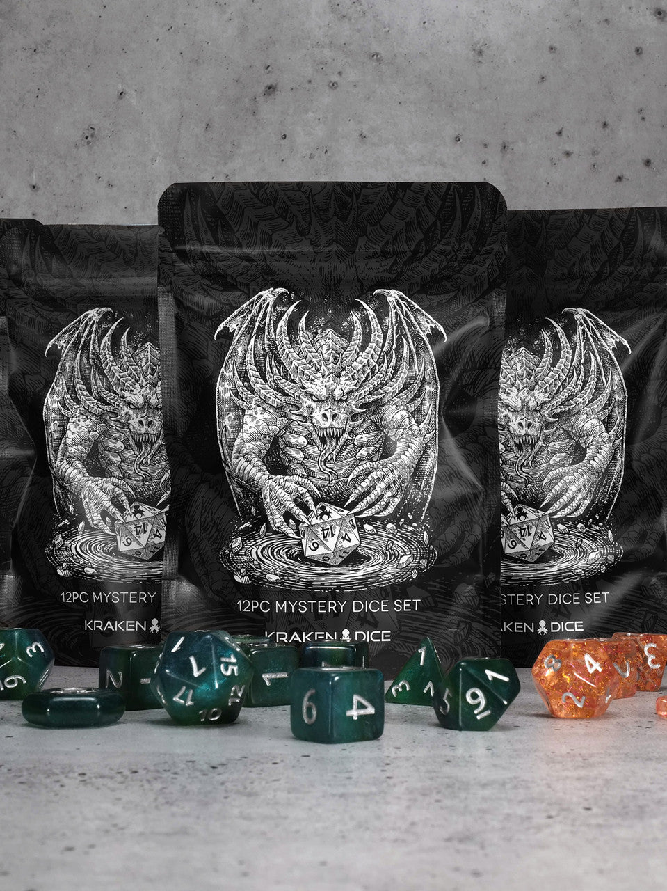 Mystery Kraken Original 12pc Dice Set