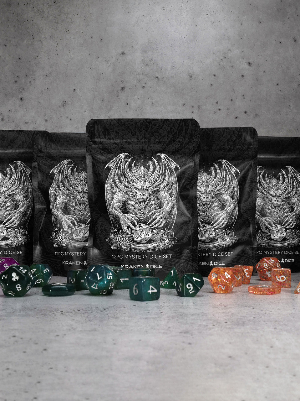 Mystery Kraken Original 12pc Dice Set