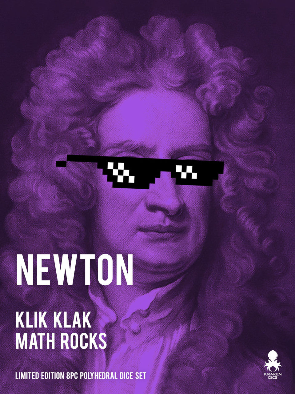 Newton: Klik Klak Math Rocks Limited Edition 8pc Polyhedral Dice Set