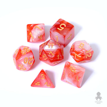 Red Koi 7pc Fusion Dice Set For RPGs