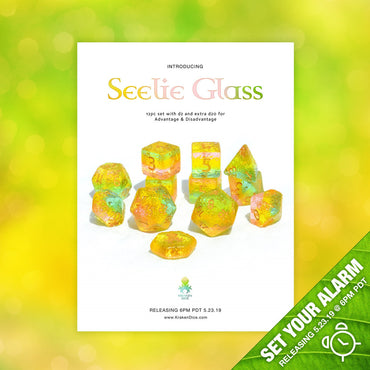 Seelie Glass 12pc Dice Set With Kraken Logo