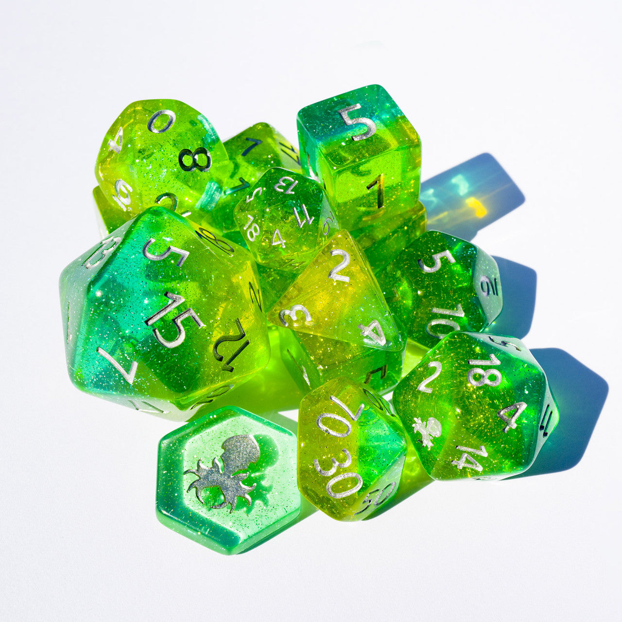 Sylvan 14pc Dice Set With Kraken Logo