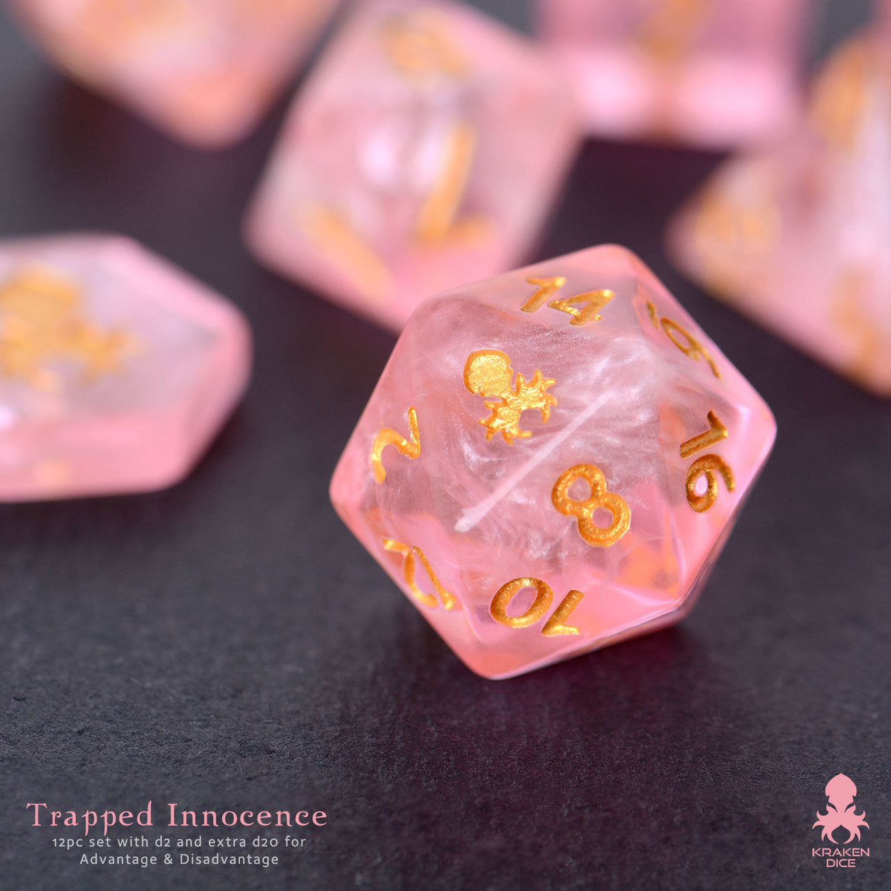 Trapped Innocence 14pc DnD Dice Set With Kraken Logo