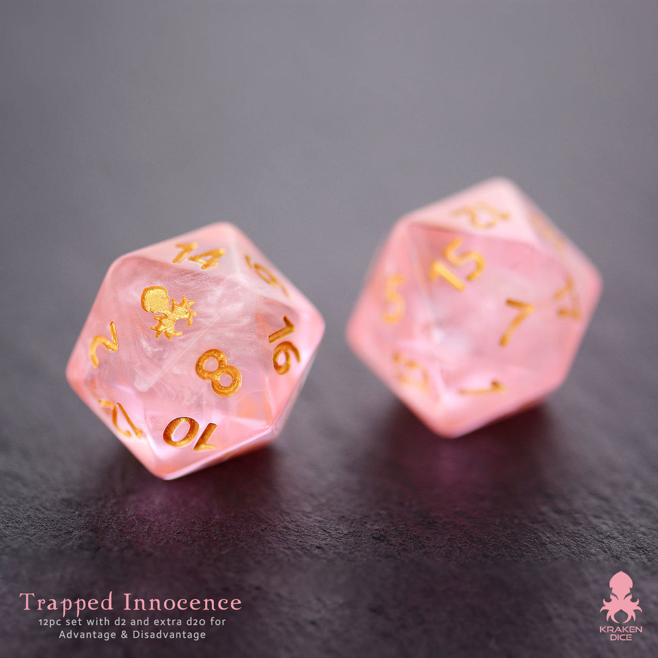 Trapped Innocence 14pc DnD Dice Set With Kraken Logo