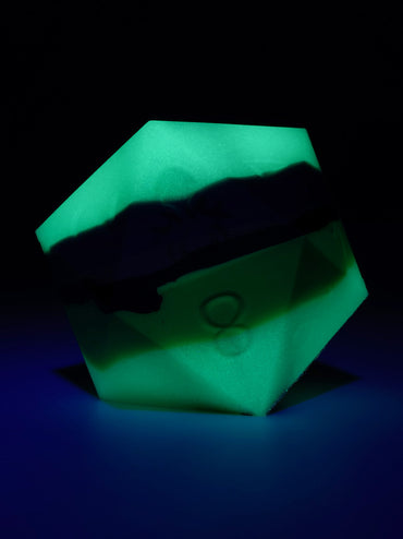 Green/Grey Glow in the Dark 50mm Silicone D20