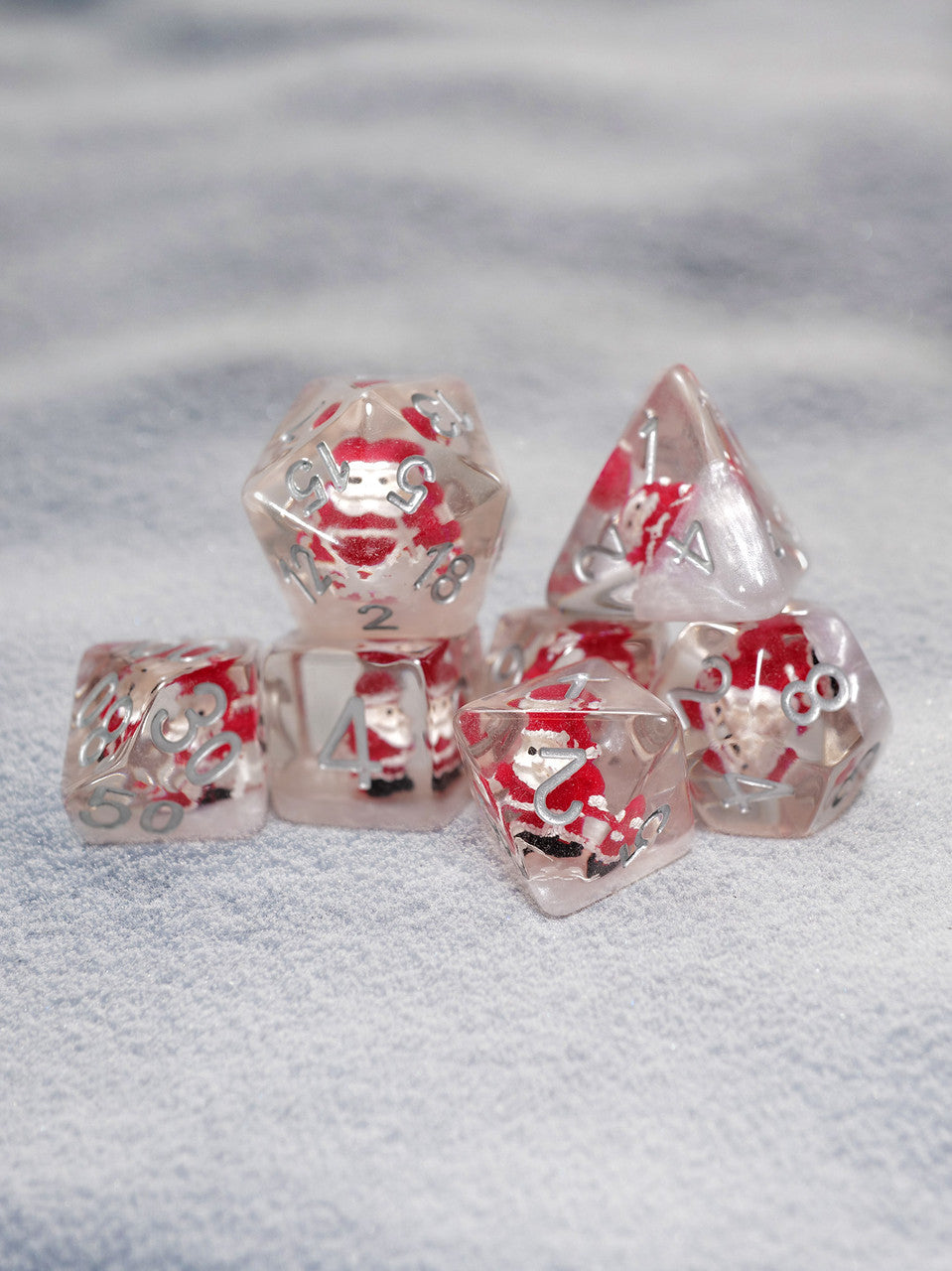 Jumbo Santa Clause 7pc Dice Market Resin Set