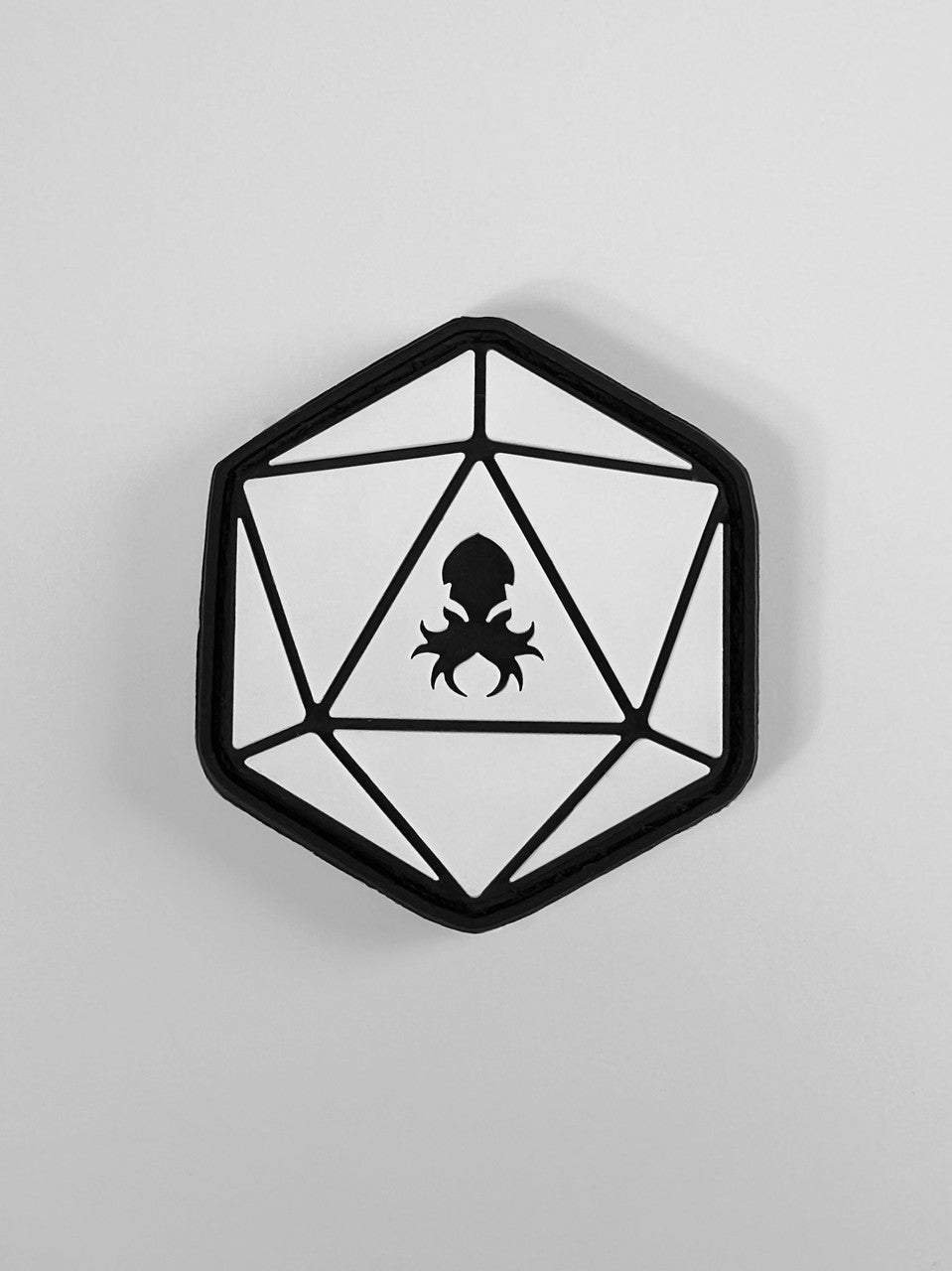 White D20 PVC Patch w/Velcro Backing