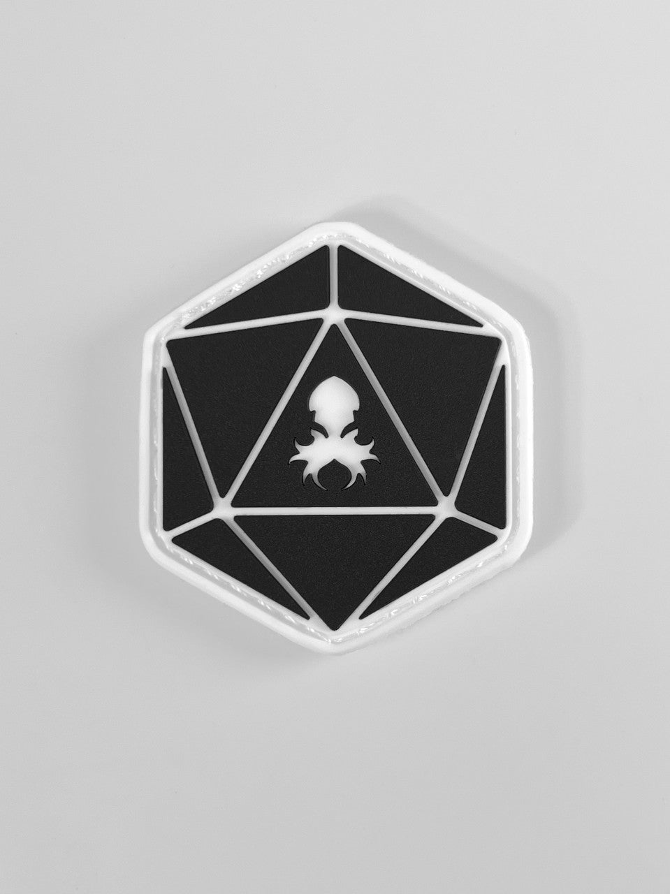 Black D20 PVC Patch w/Velcro Backing