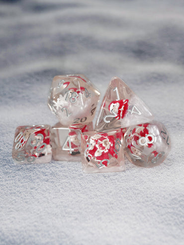 Jumbo Santa Clause 7pc Dice Market Resin Set