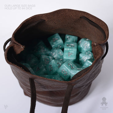 Freestanding Large Dice Bag In Brown Leather