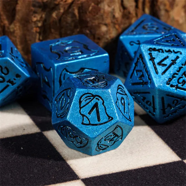 Moonage Daydream in Blue - Handmade dice set - offers Custom inking