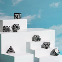 Druid 7pc Polyhedral Dice Set inked in White