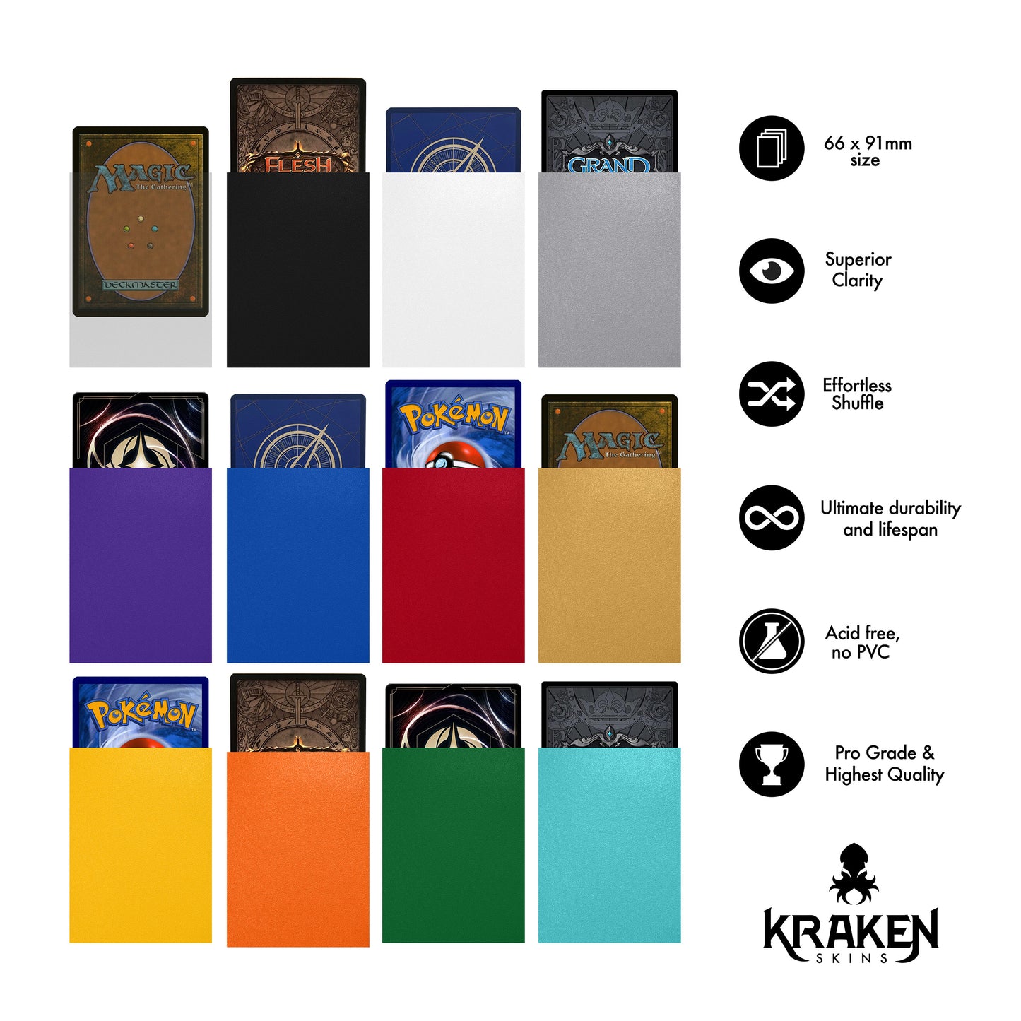 Kraken Skins Bright Turquoise Matte Sleeves