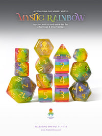 🎁 Mystic Rainbow 14pc Dice Set Inked in Gold (100% off)