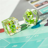 Froggy 7pc Dice Set Inked in Green